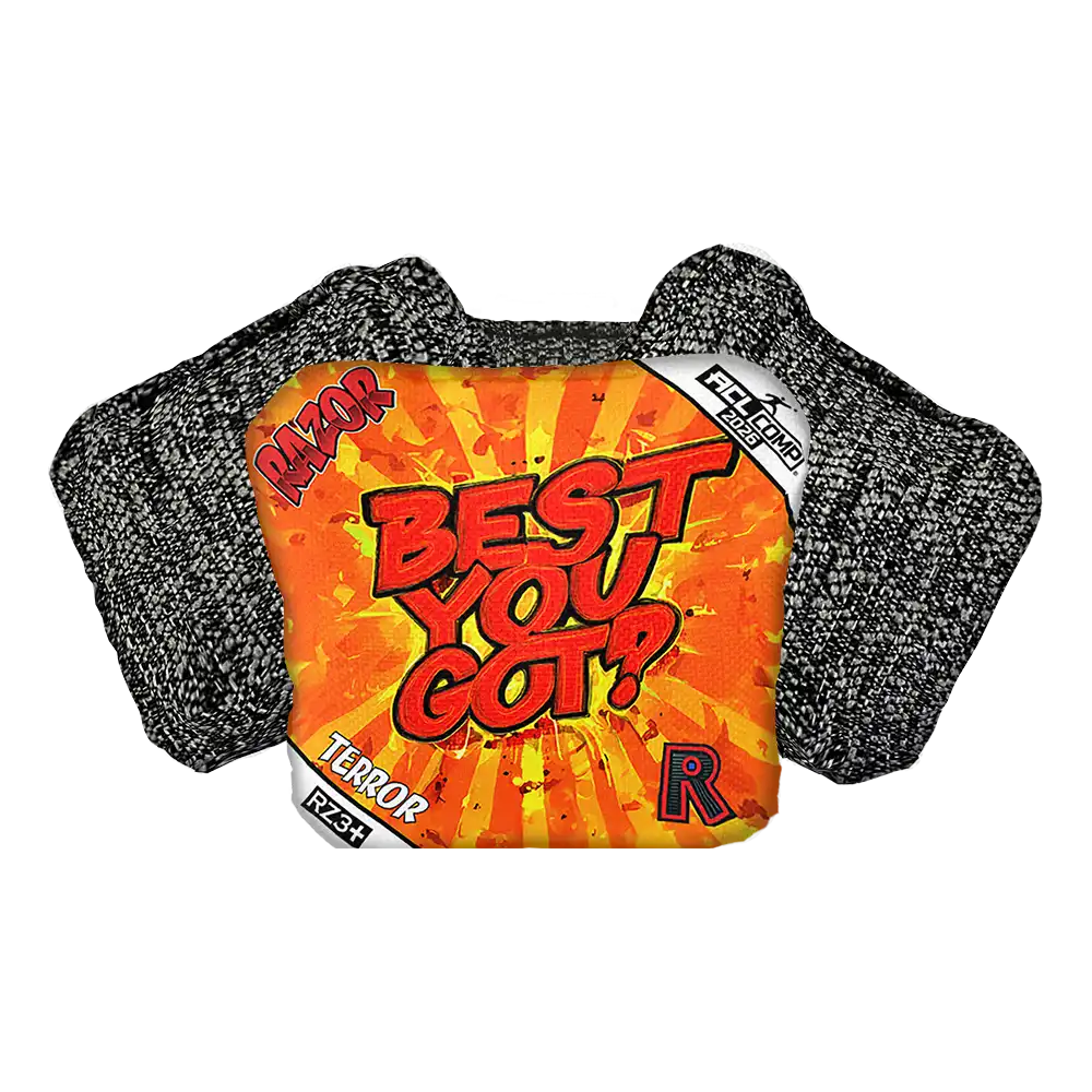 Cornhole Bag with 'Best You Got?' text on a white background