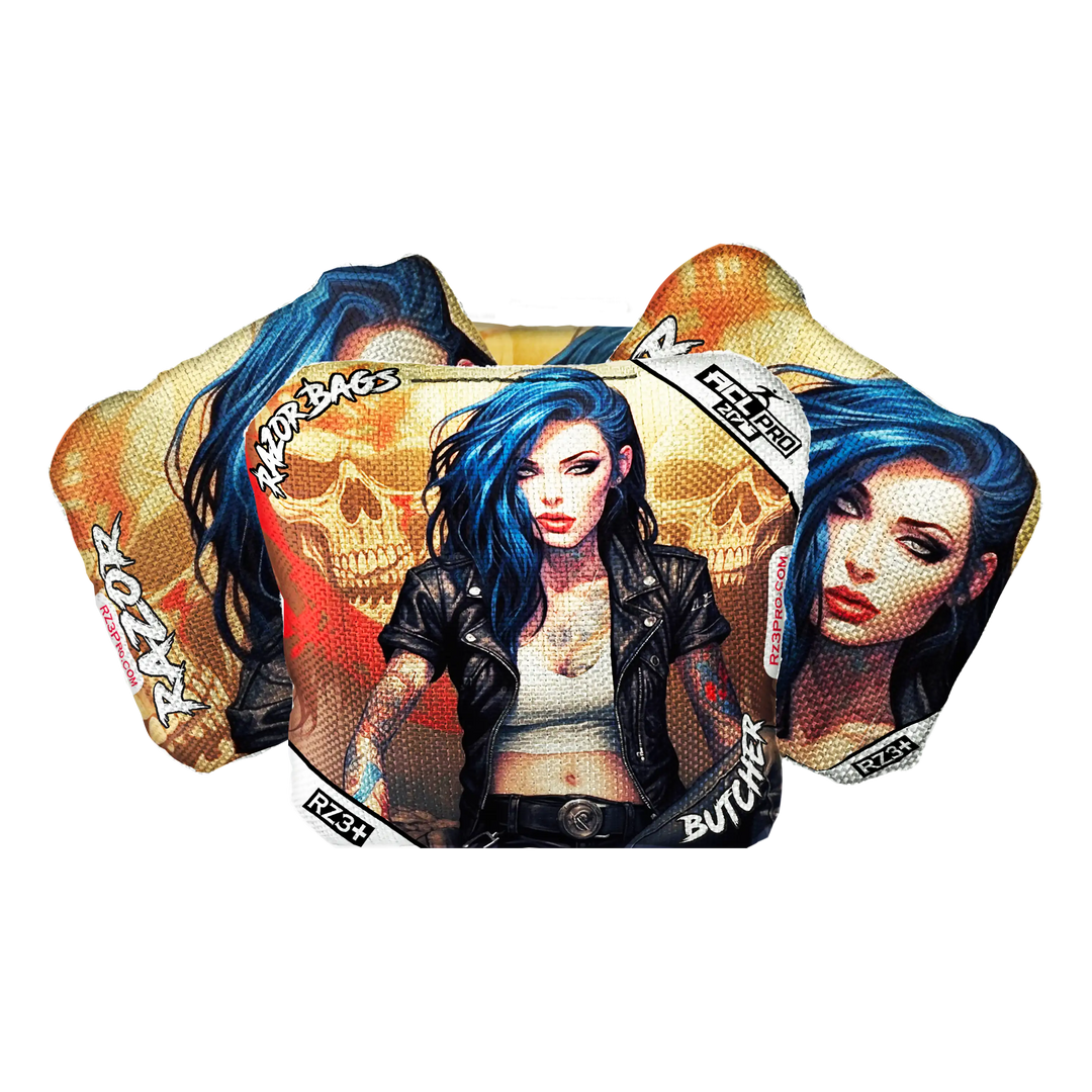Butcher | Woman Skulls | ACL PRO Razor Cornhole Bags
