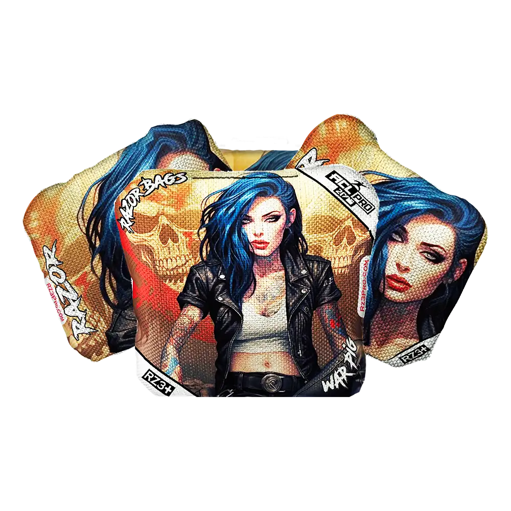 War Pig | Woman Skulls | ACL PRO Razor Cornhole Bags