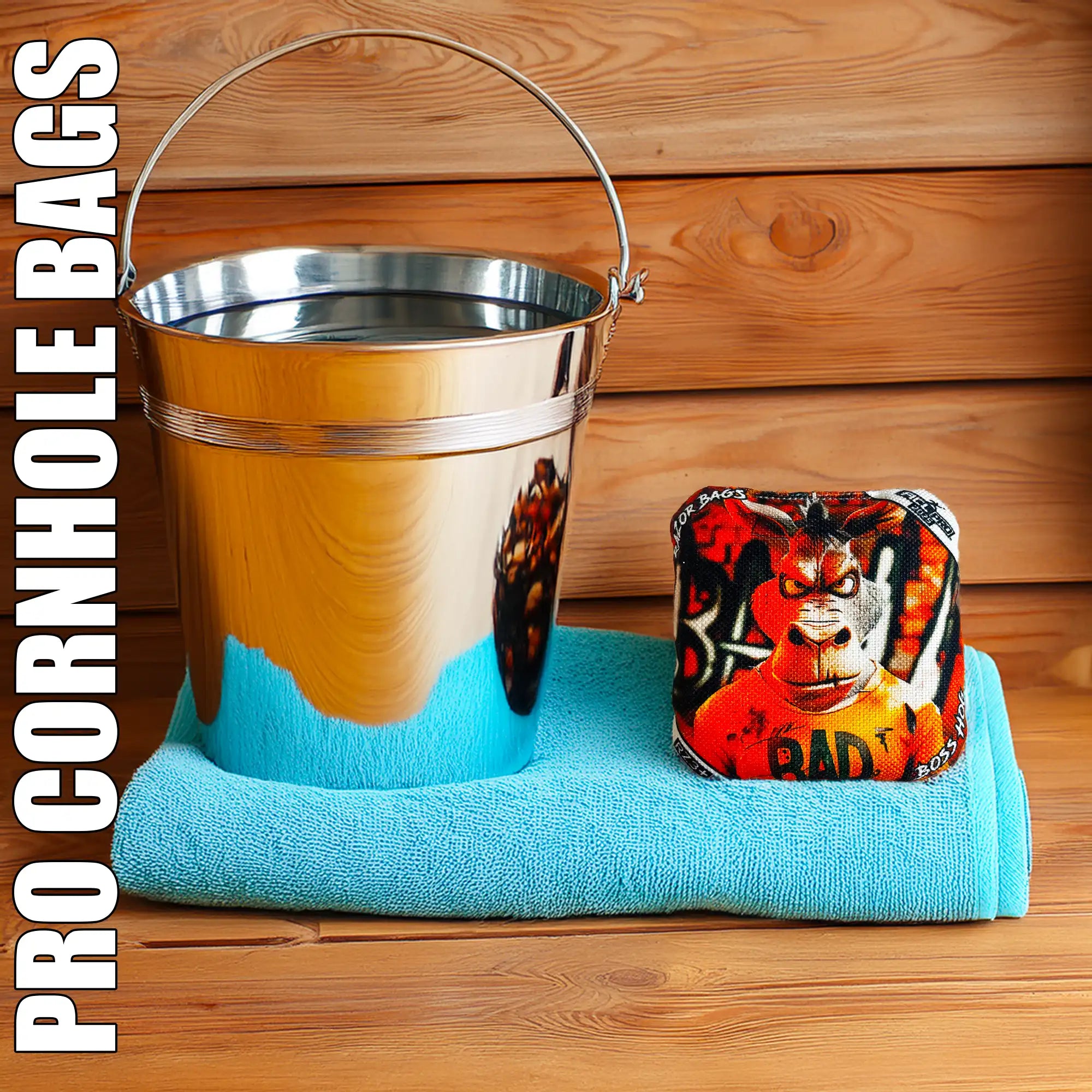 Best way to clean corn hole bags Razor Cornhole bag by a bucket of water