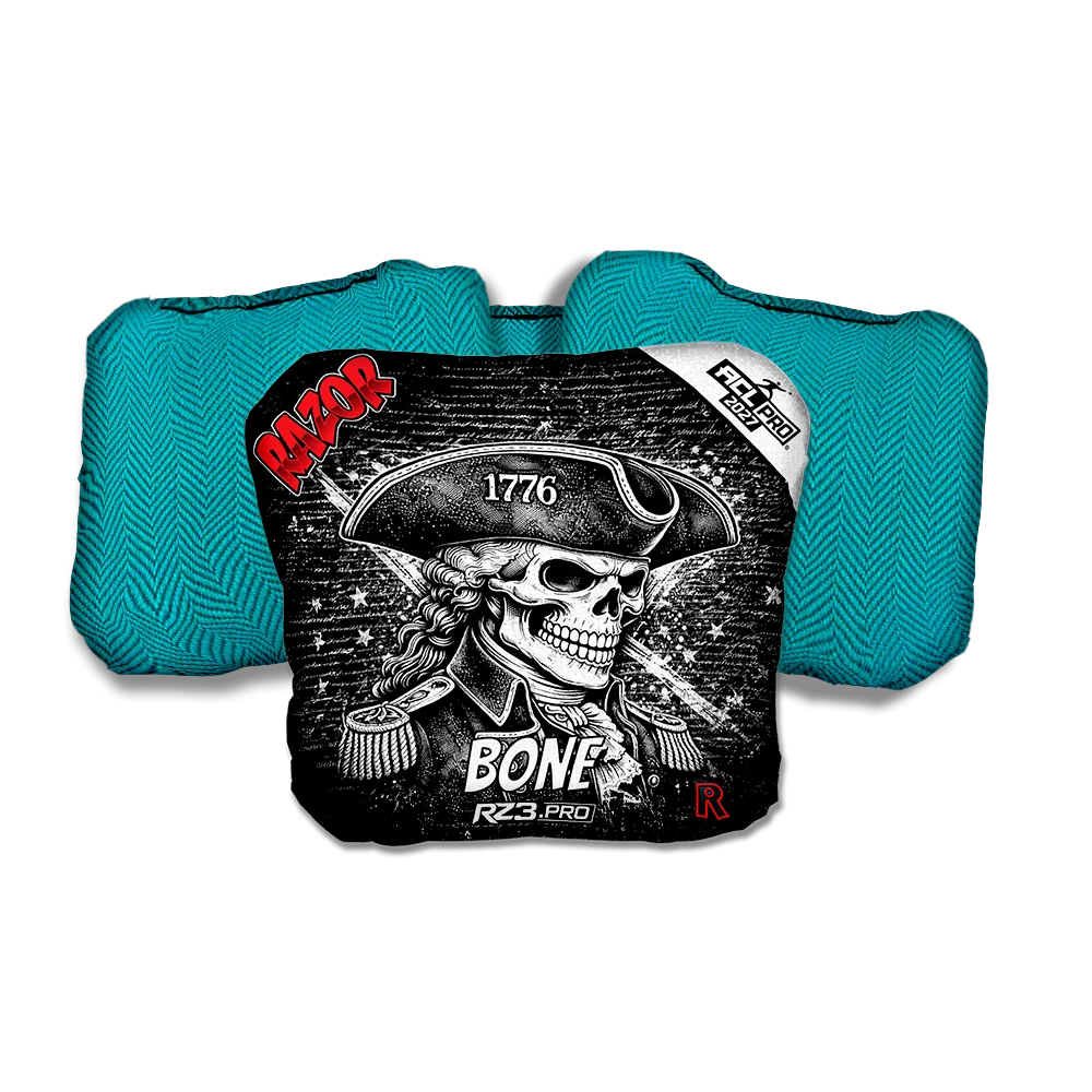 Bone PRO 1776 Teal Back Cornhole Bags