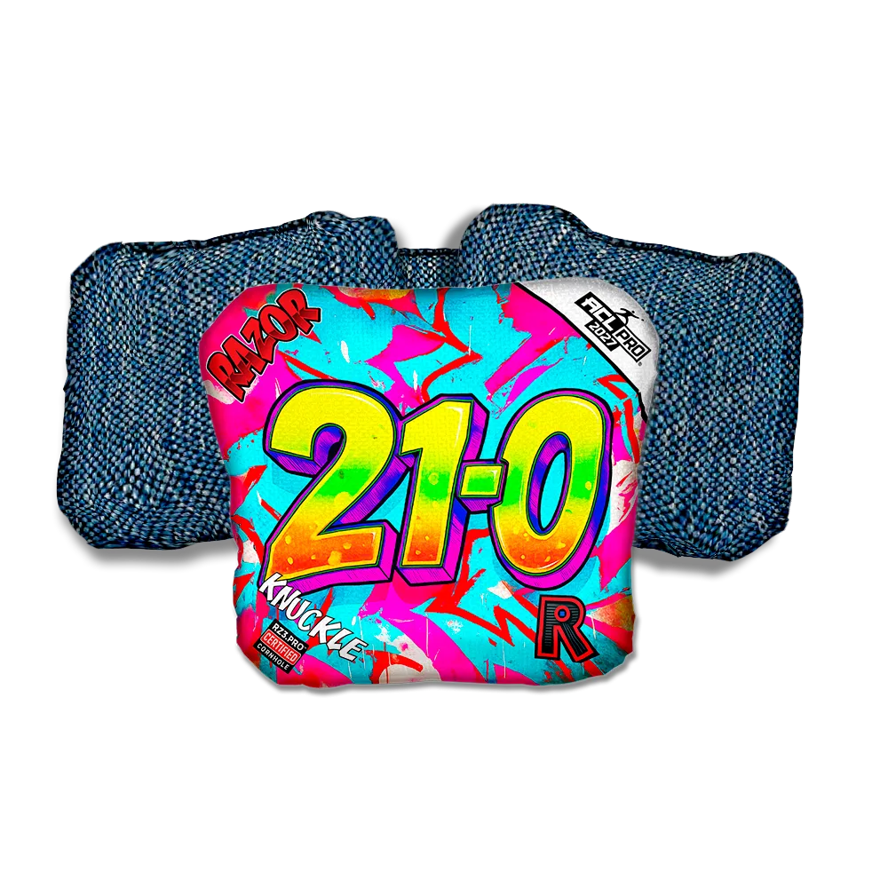 Knuckle PRO 21 0 Blue Back Cornhole Bags