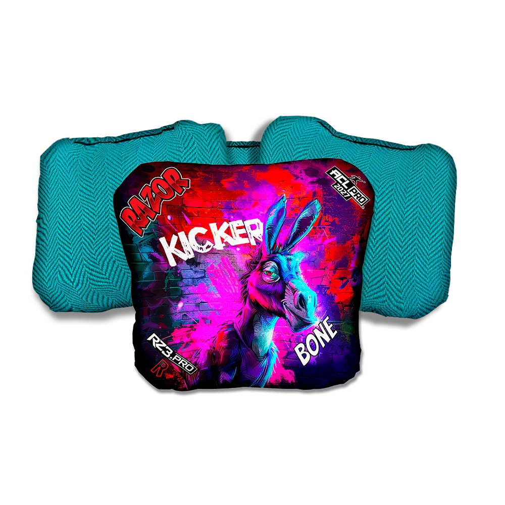 Bone PRO Ass Kicker Teal Back Cornhole Bags
