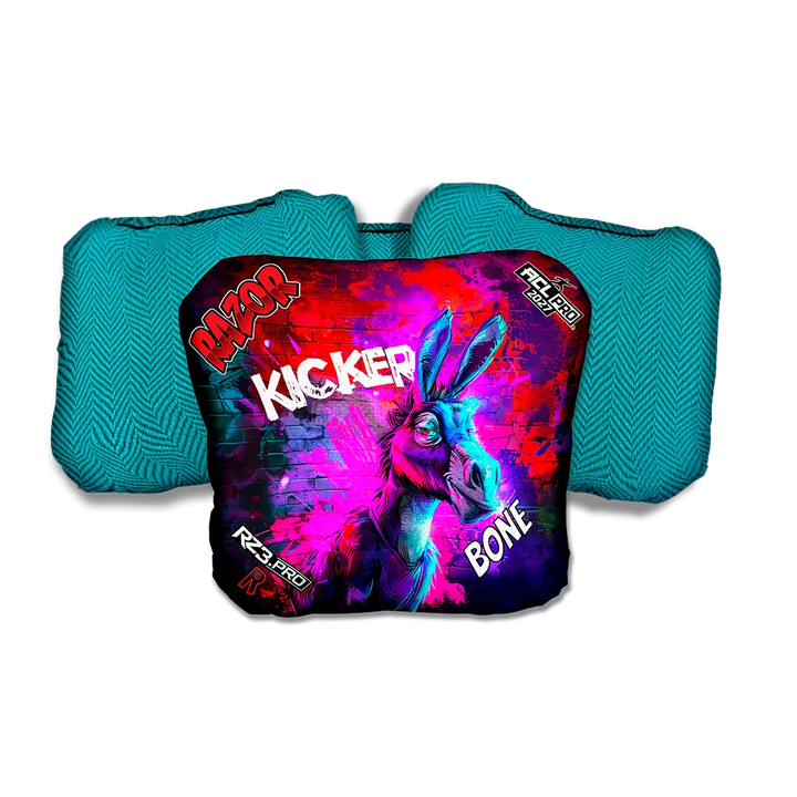 Bone PRO Ass Kicker Teal Back Cornhole Bags