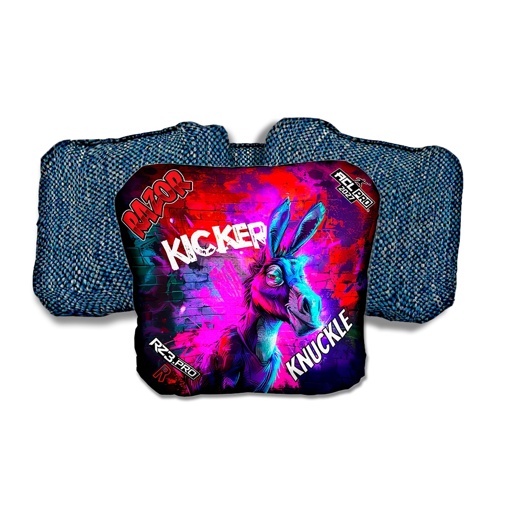 Knuckle PRO Ass Kicker Blue Back Cornhole Bags