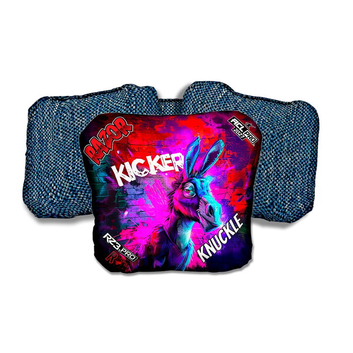 Knuckle PRO Ass Kicker Blue Back Cornhole Bags