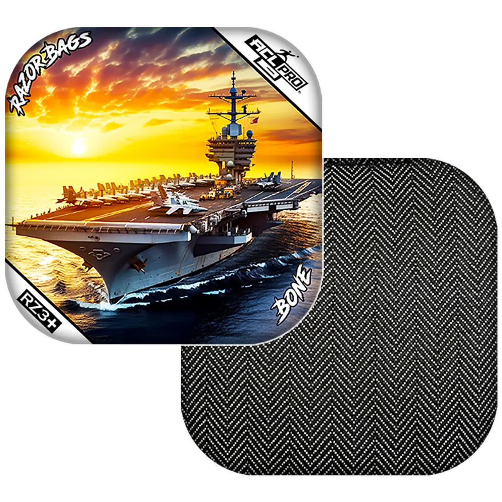 Bone | Hero Aircraft Carrier | ACL PRO Razor Cornhole Bags