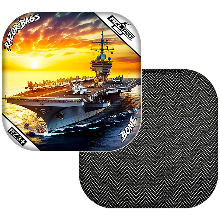 Bone | Hero Aircraft Carrier | ACL PRO Razor Cornhole Bags