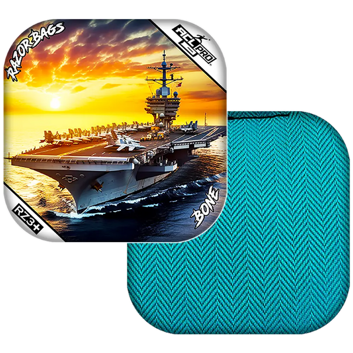Bone | Hero Aircraft Carrier | ACL PRO Razor Cornhole Bags