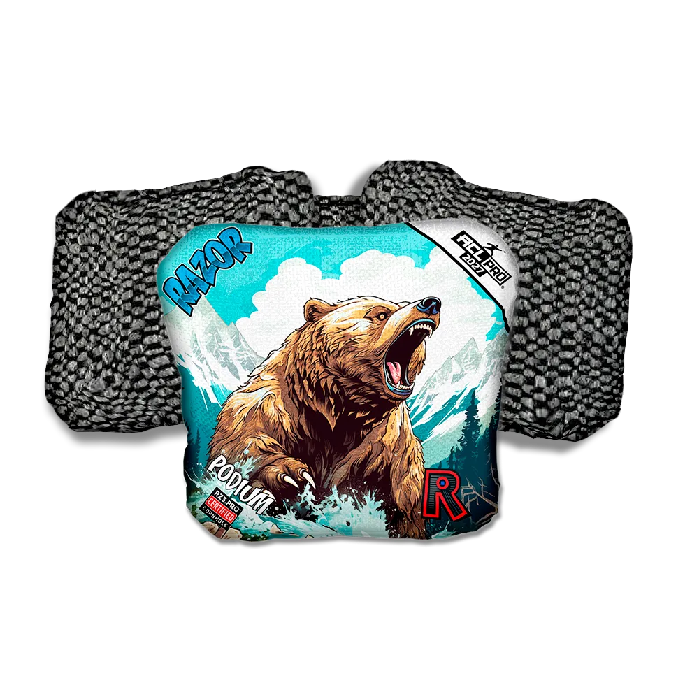 Podium PRO Alaskan Grizzly Black Back Cornhole Bags