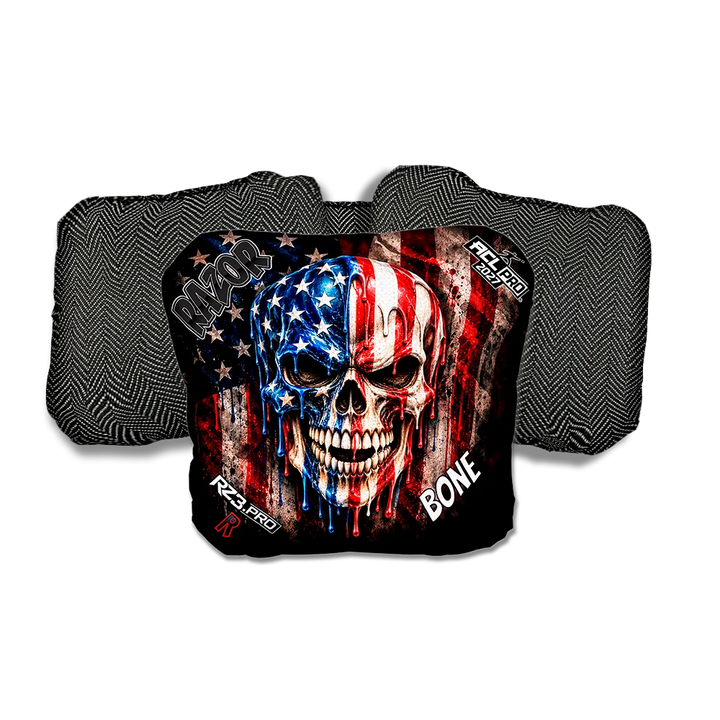 Bone PRO American Drip Black Back Cornhole Bags