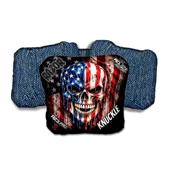 Knuckle PRO American Drip Blue Back Cornhole Bags