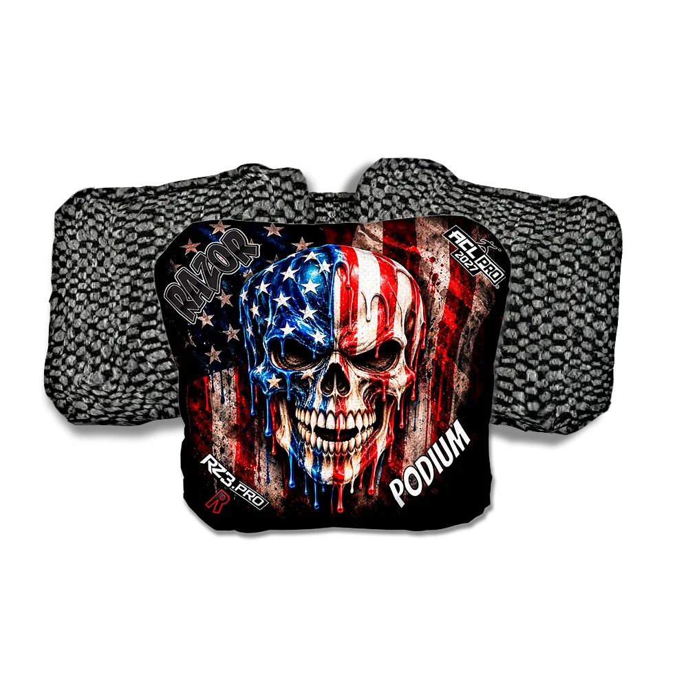 Podium PRO American Drip Black Back Cornhole Bags