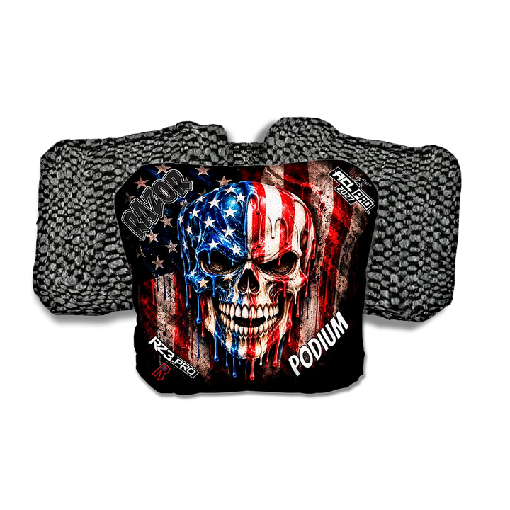 Podium PRO American Drip Black Back Cornhole Bags