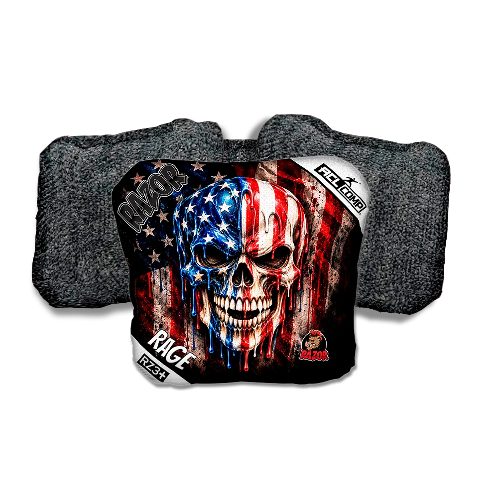 Rage COMP American Drip Black Back Cornhole Bags