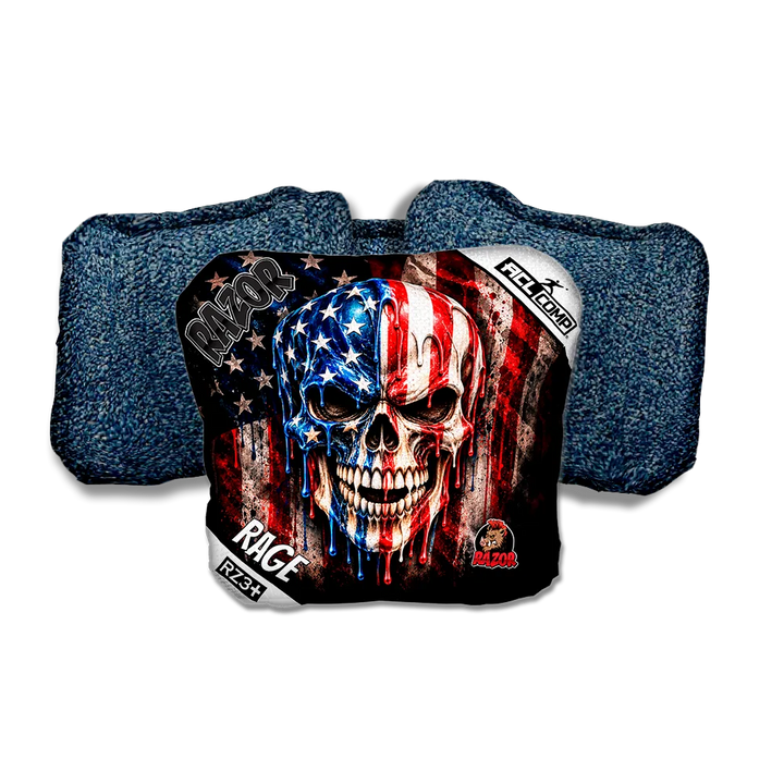 Rage COMP American Drip Blue Back Cornhole Bags