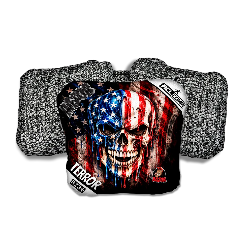Terror COMP American Drip Salt Pepper Back Cornhole Bags