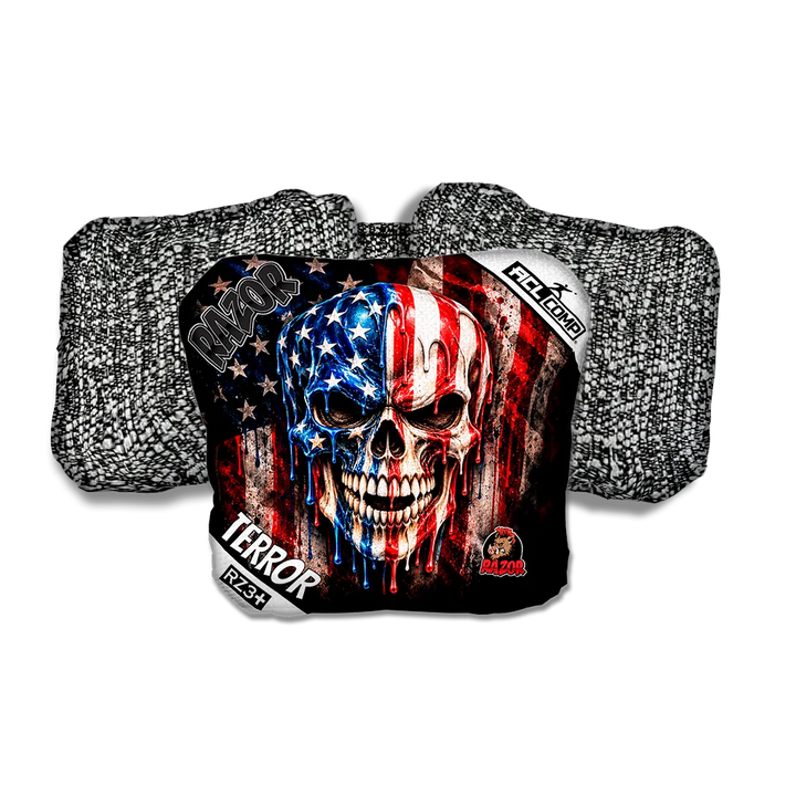 Terror COMP American Drip Salt Pepper Back Cornhole Bags