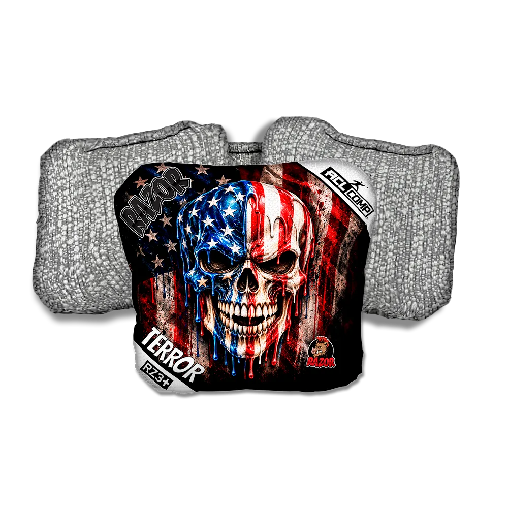 Terror COMP American Drip Silver Back Cornhole Bags