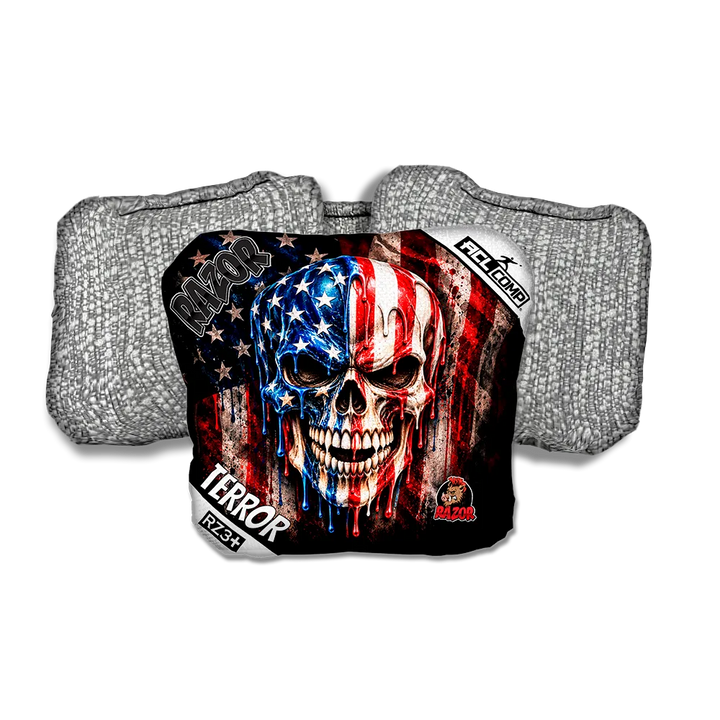 Terror COMP American Drip Silver Back Cornhole Bags