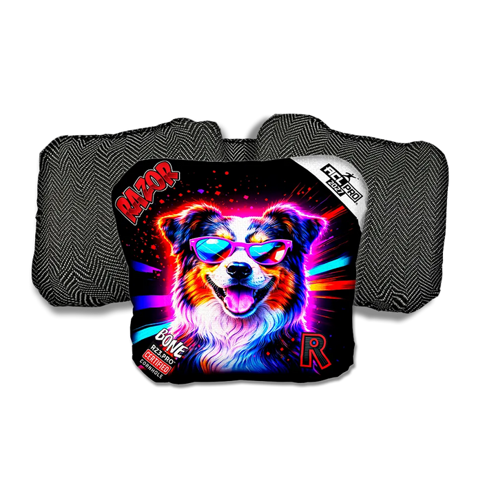 Bone PRO Australian Party Animals Black Back Cornhole Bags