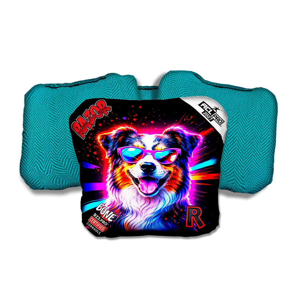 Bone PRO Australian Party Animals Teal Back Cornhole Bags