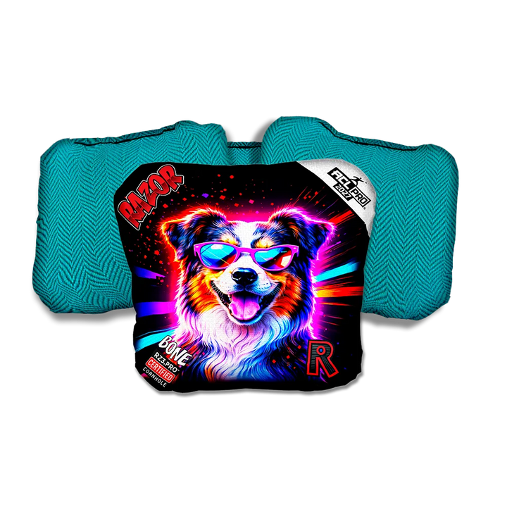 Bone PRO Australian Party Animals Teal Back Cornhole Bags