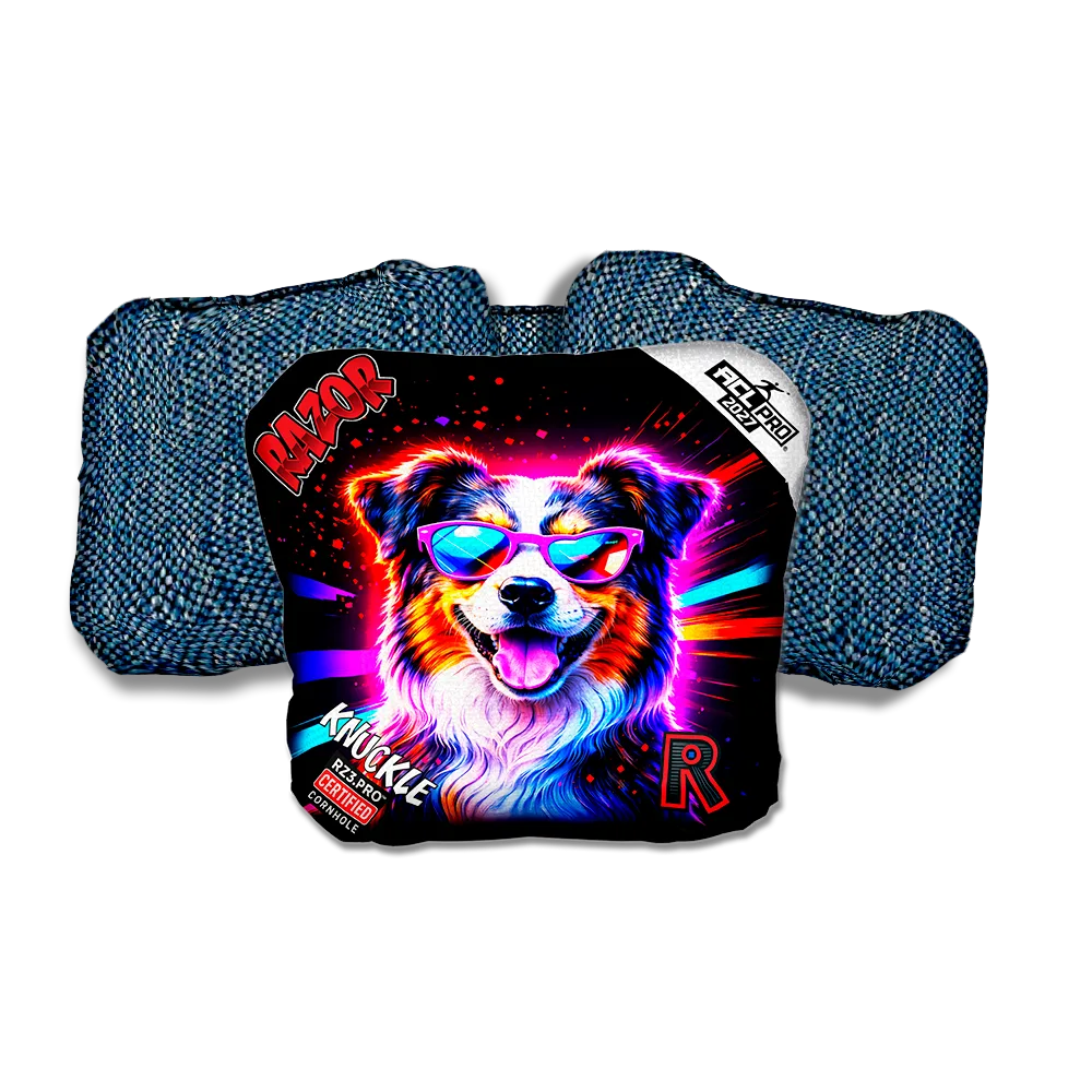 Knuckle PRO Australian Party Animals Blue Back Cornhole Bags
