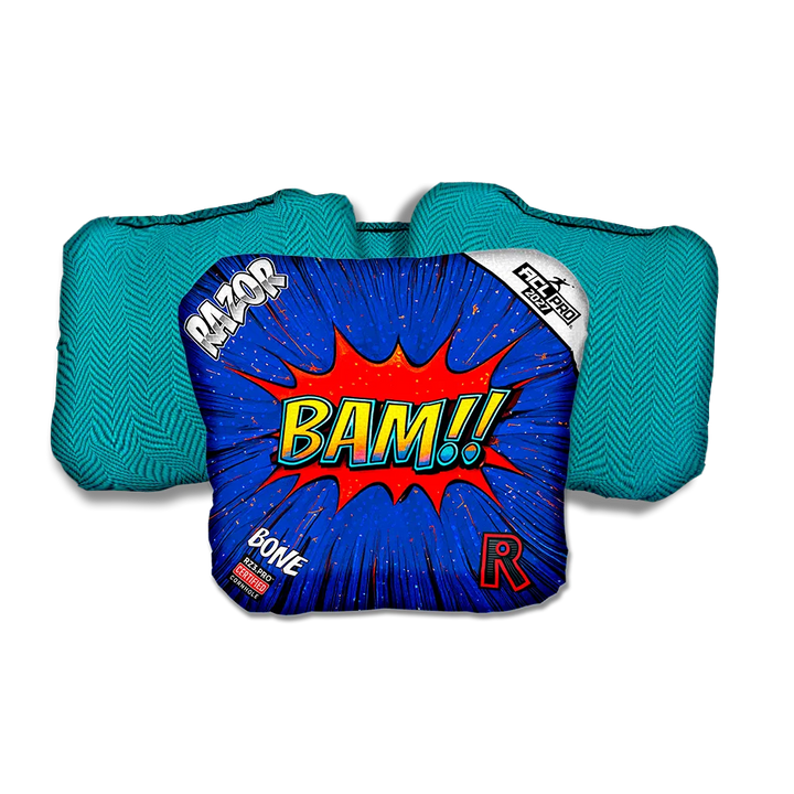 Bone PRO BAM! Teal Back Cornhole Bags
