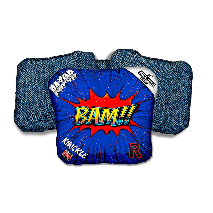 Knuckle PRO BAM! Blue Back Cornhole Bags