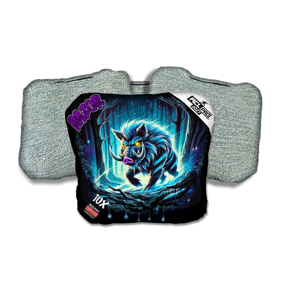 10 X PRO Backlash Purple Series Light Back Cornhole Bags