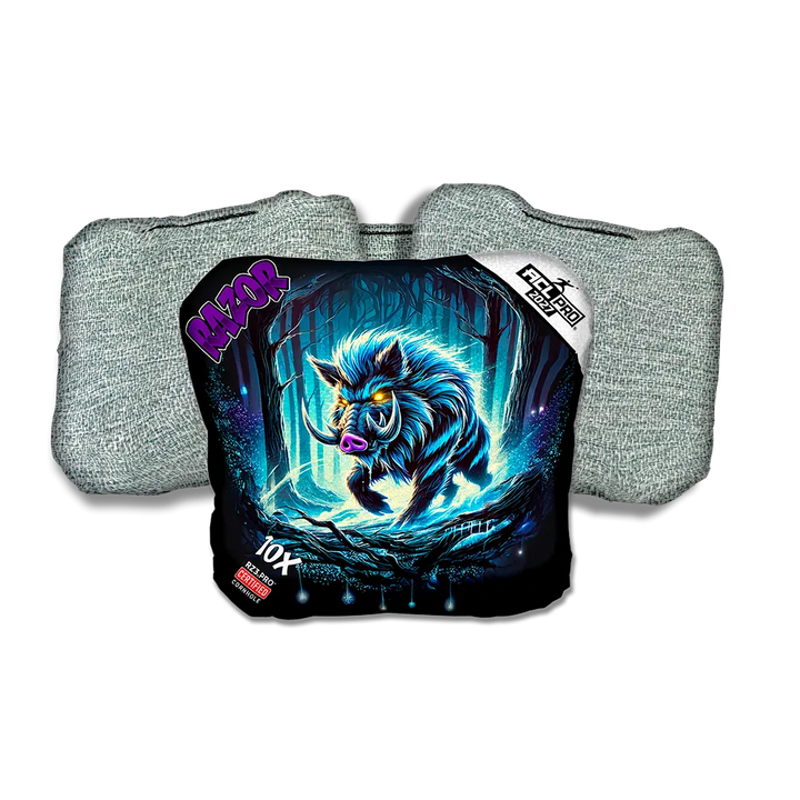 10 X PRO Backlash Purple Series Light Back Cornhole Bags
