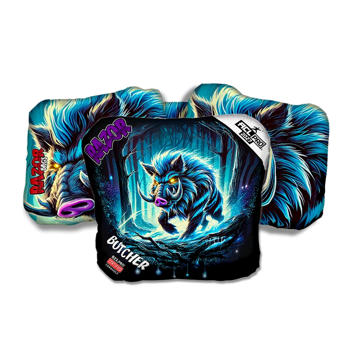 Butcher PRO Backlash Purple Series Lash PS Butcher Back Cornhole Bags