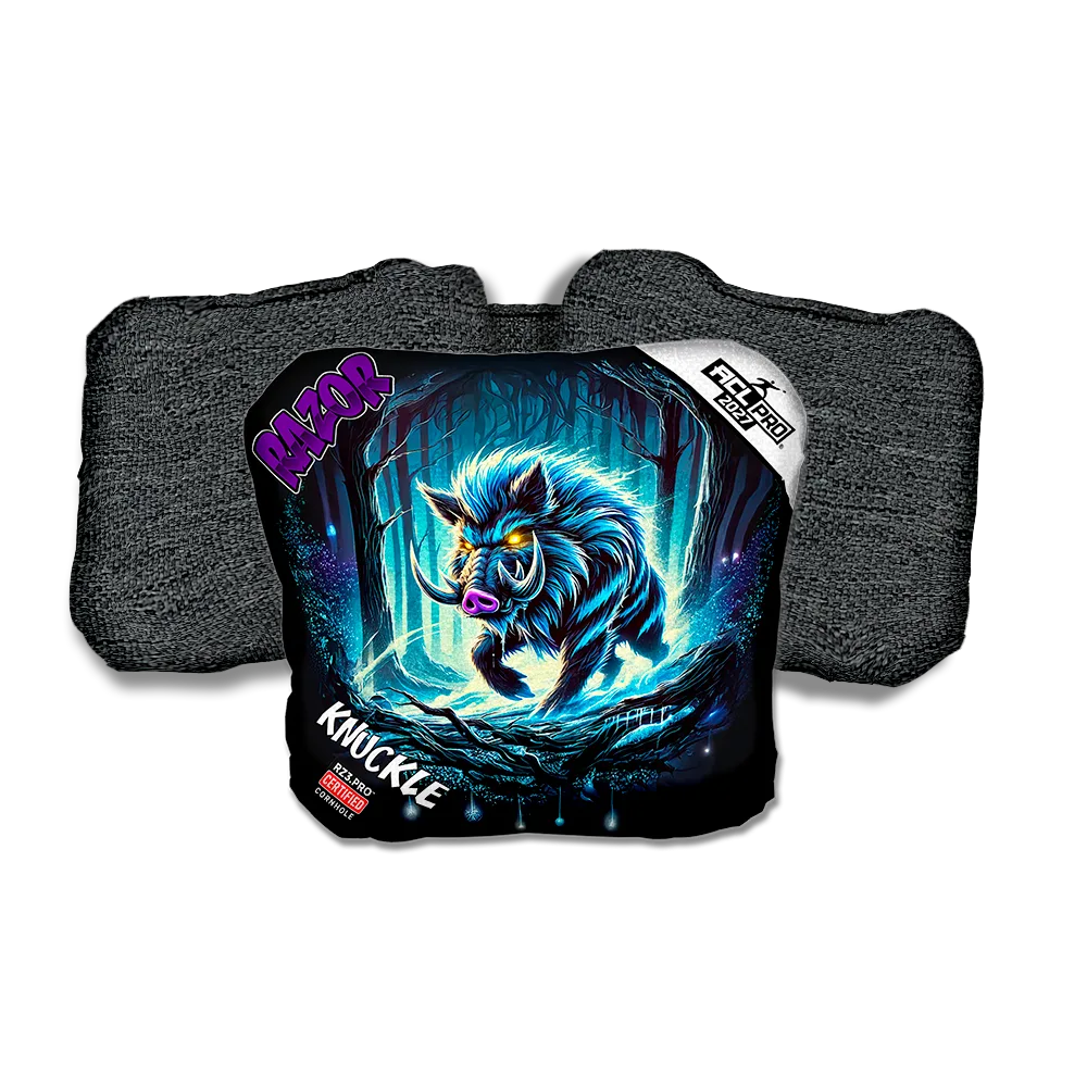Knuckle PRO Backlash Purple Series Black Back Cornhole Bags