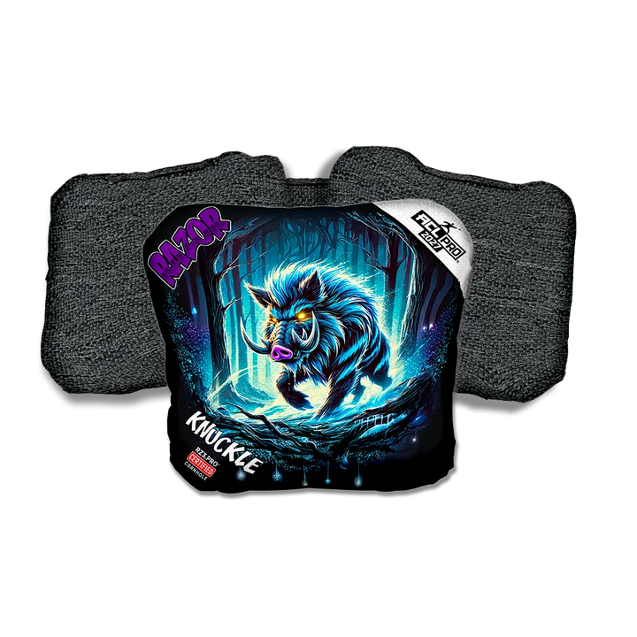 Knuckle PRO Backlash Purple Series Black Back Cornhole Bags