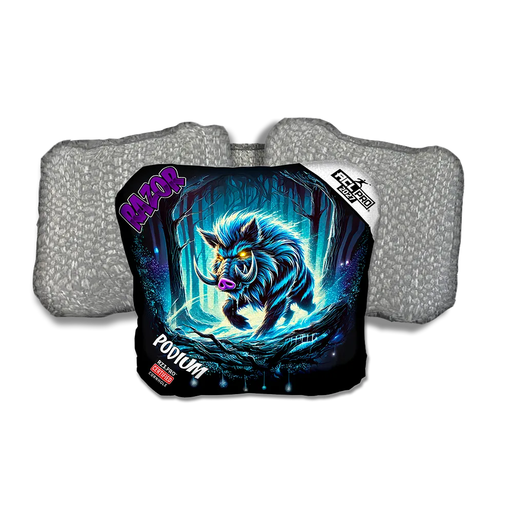 Podium PRO Backlash Purple Series Silver Back Cornhole Bags