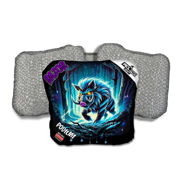 Podium PRO Backlash Purple Series Silver Back Cornhole Bags