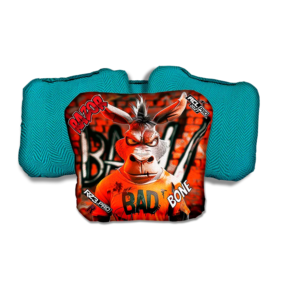 Bone PRO Bad A Graffiti Teal Back Cornhole Bags