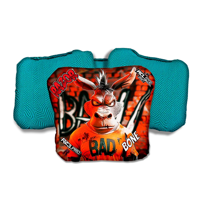 Bone PRO Bad A Graffiti Teal Back Cornhole Bags
