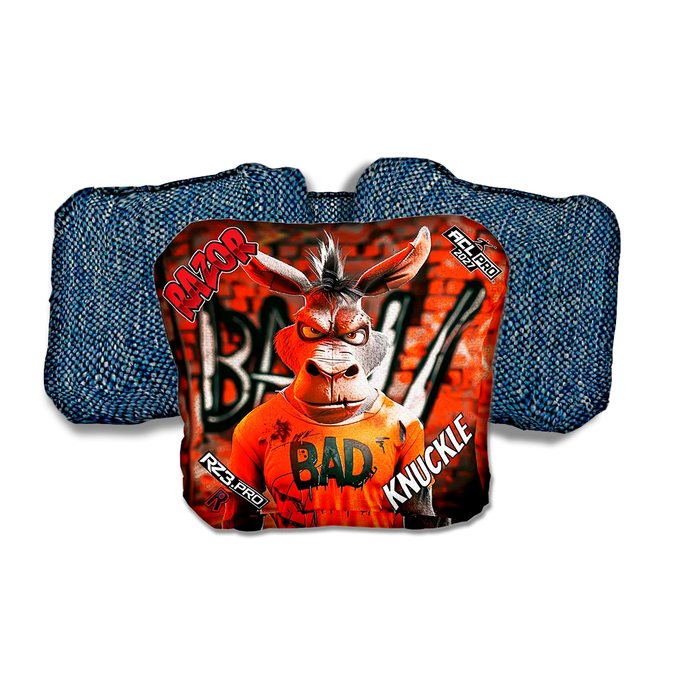 Knuckle PRO Bad A Graffiti Blue Back Cornhole Bags