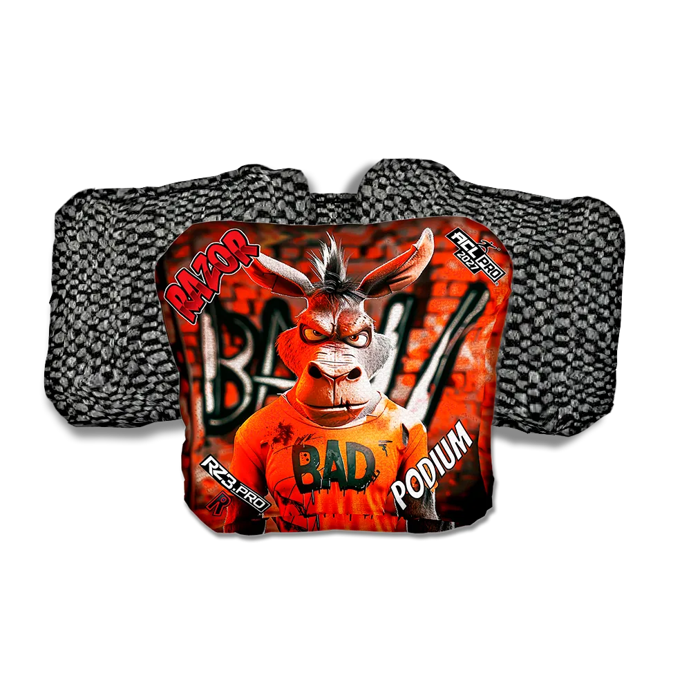 Podium PRO Bad A Graffiti Black Back Cornhole Bags