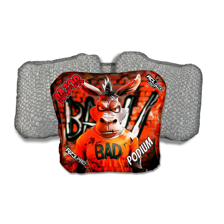 Podium PRO Bad A Graffiti Silver Back Cornhole Bags