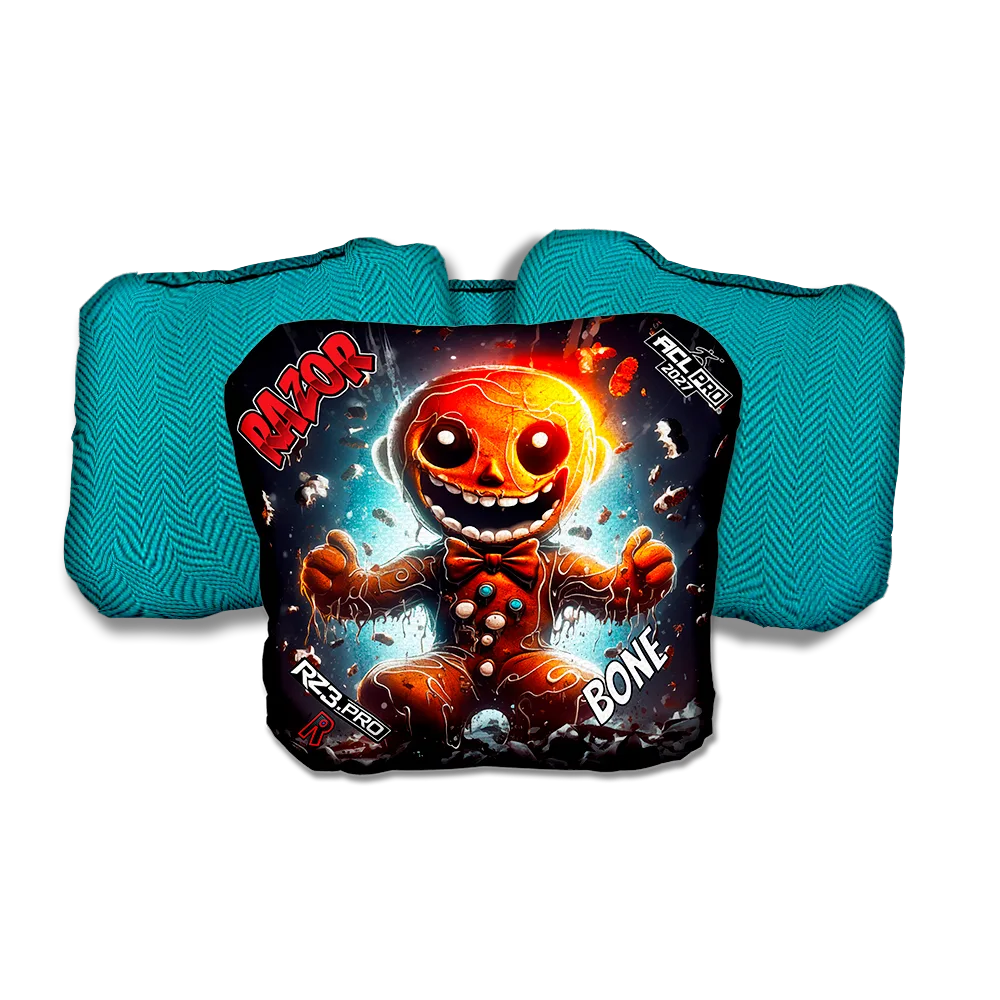 Bone PRO Bad Cookie Teal Back Cornhole Bags