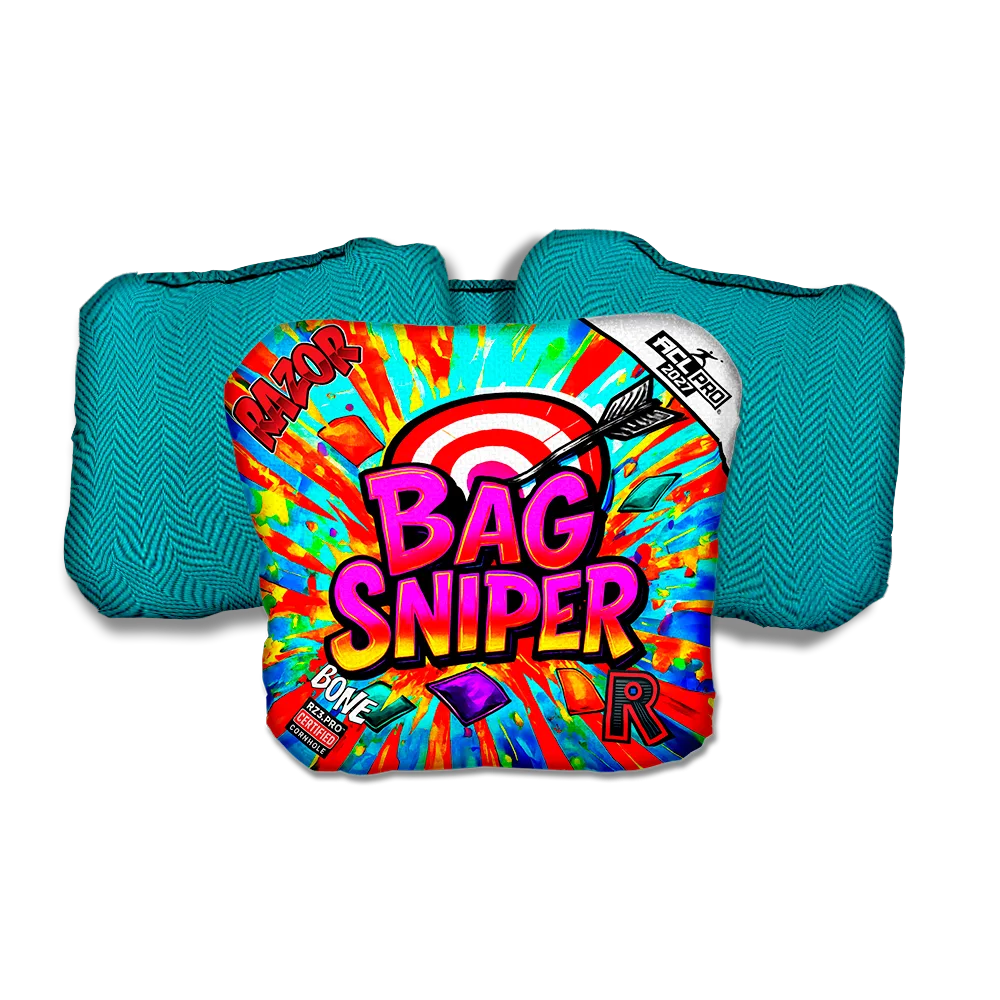 Bone PRO Bag Sniper Teal Back Cornhole Bags