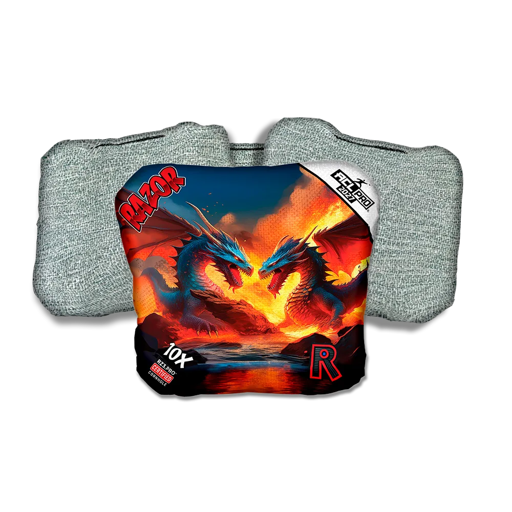 10 X PRO Battle Dragons Light Back Cornhole Bags