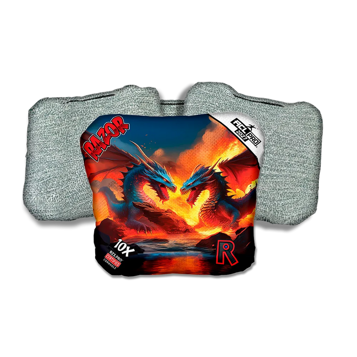 10 X PRO Battle Dragons Light Back Cornhole Bags