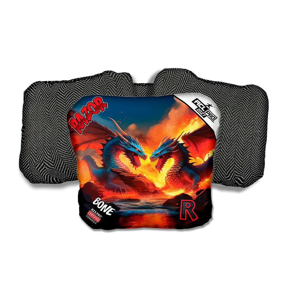 Bone PRO Battle Dragons Black Back Cornhole Bags