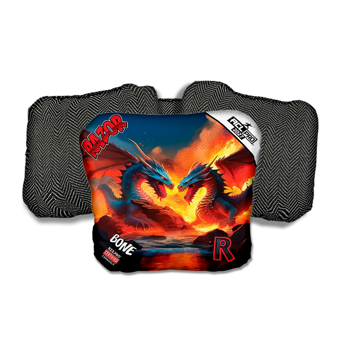 Bone PRO Battle Dragons Black Back Cornhole Bags