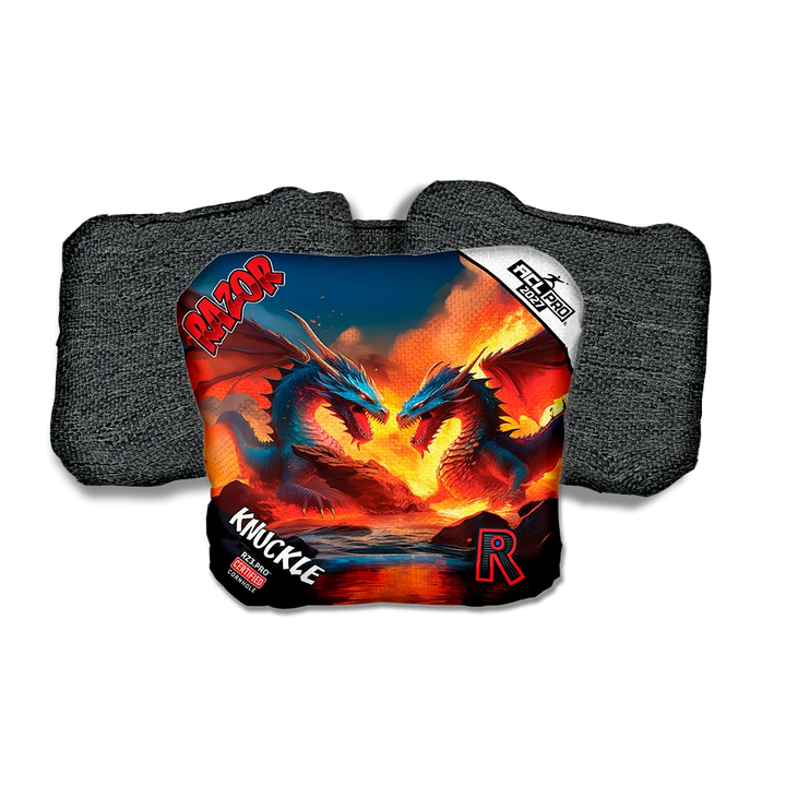 Knuckle PRO Battle Dragons Black Back Cornhole Bags