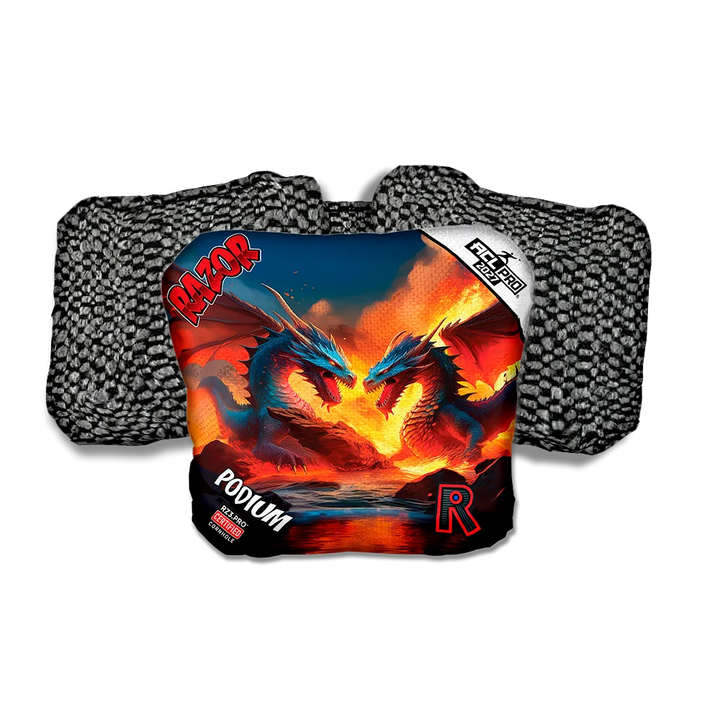 Podium PRO Battle Dragons Black Back Cornhole Bags